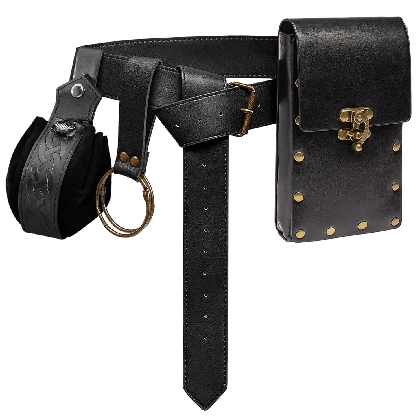 Medieval Belts Viking Knights Loose Change Waist Bags Renaissance Retro Belts Halloween Role-playing Dresses Buckle Props,