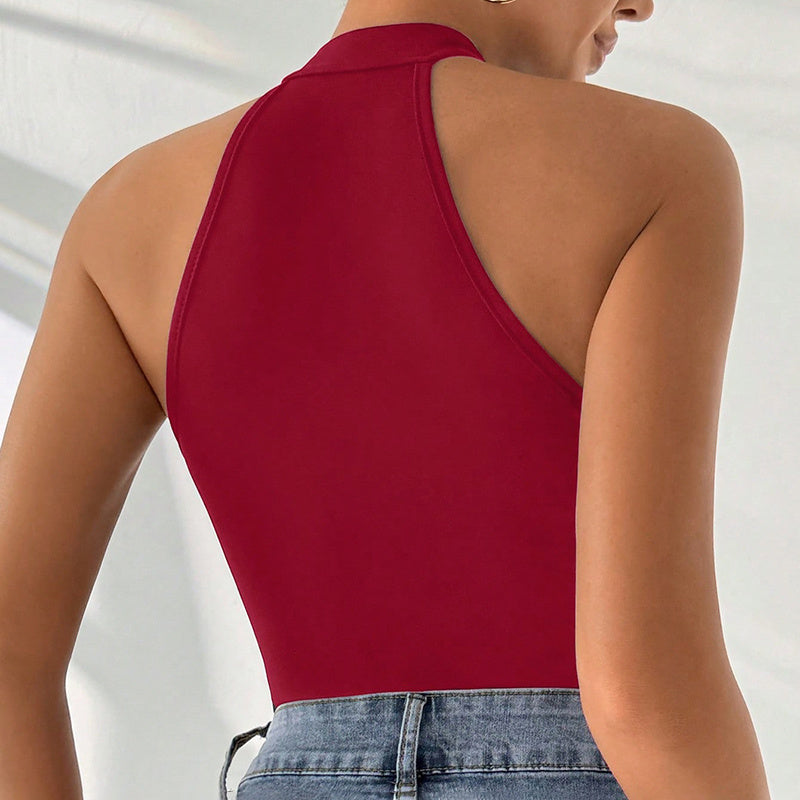 Modern Muse Halter Lace Bodysuit – Y2K-Inspired Glam