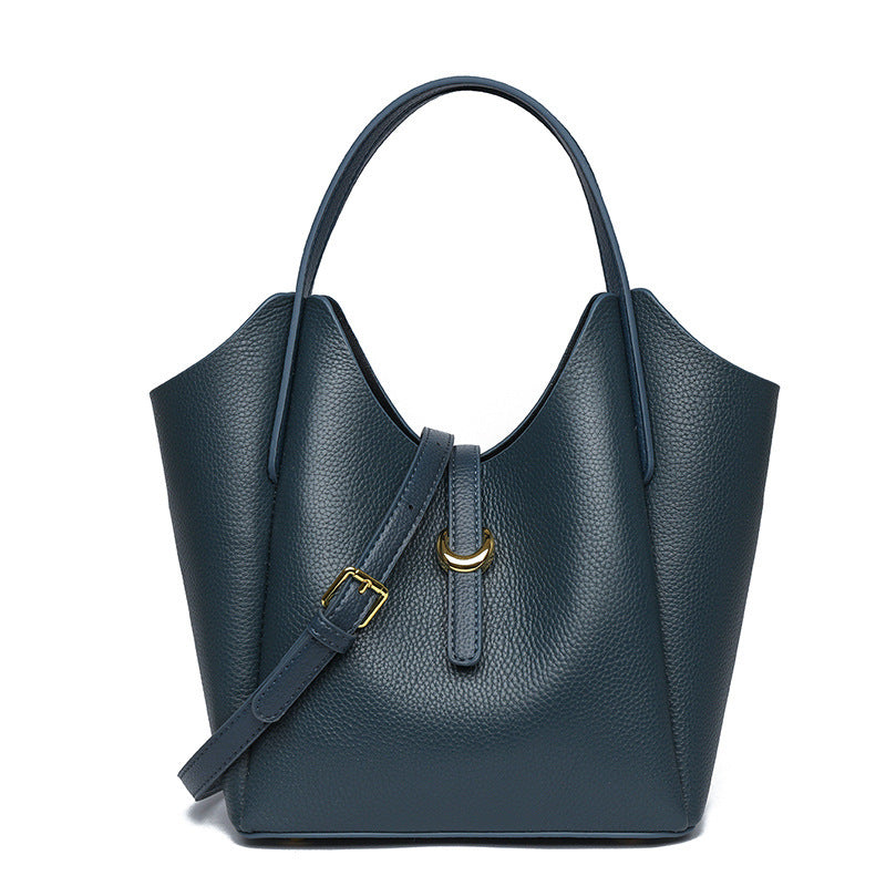Premium Genuine Leather Women's Bucket Bag with Ample Space