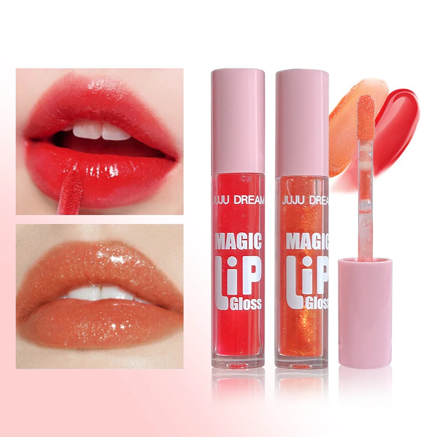 6 pcs Fine Sparkling Lip gloss set - Easy to color, non-stick,non-fading, moisturizing & shiny lip gloss set, a gift for ladies