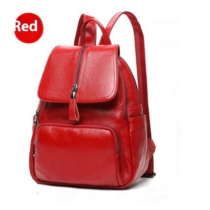 Solid Color Leather Women's Backpack