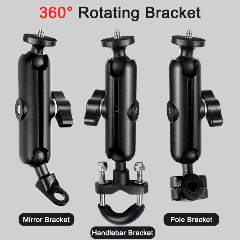 Metal Motorcycle Bicycle Camera Holder Handlebar Mirror Mount Bike