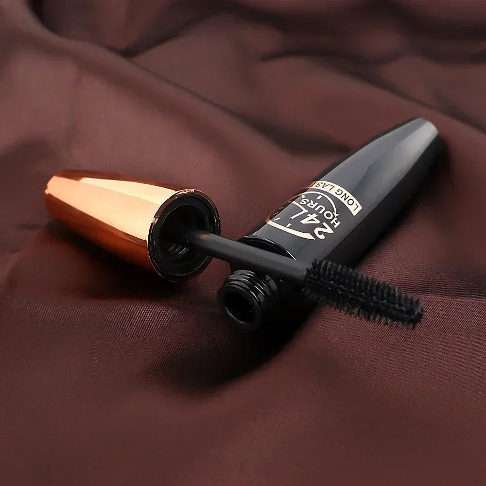 5D Waterproof Mascara Lengthens Eyelashes Extension Black Silk Fiber
