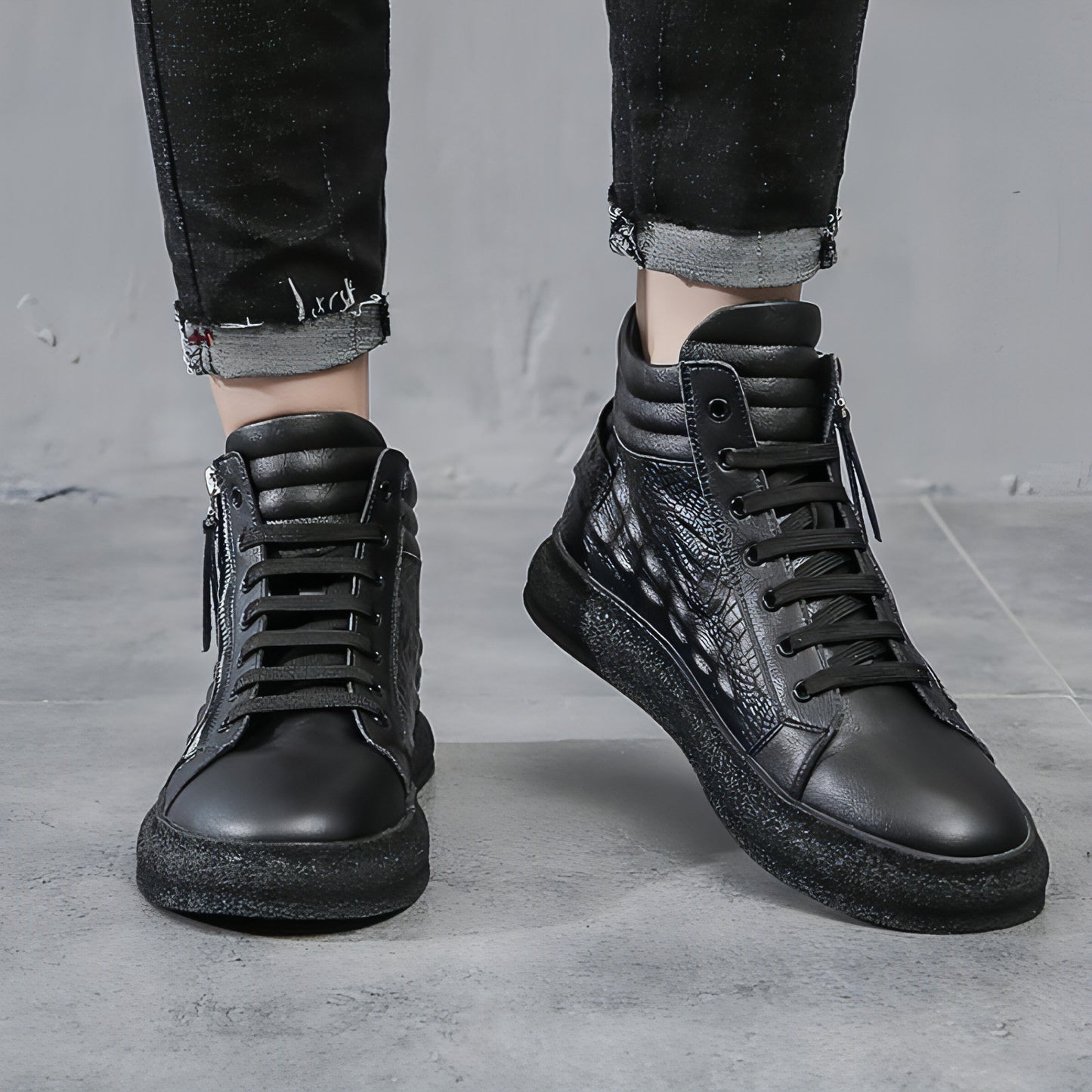 Men’s High-Top Leather Sneakers
