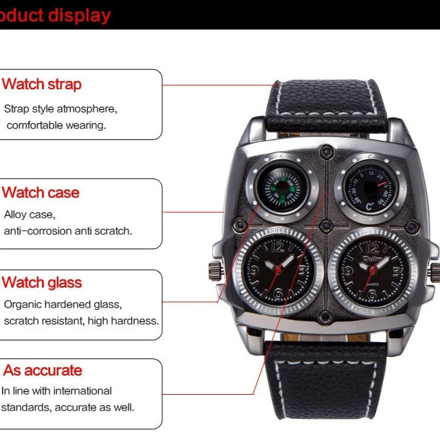 Men's Quartz Watch with Luminous Features