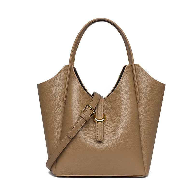 Premium Genuine Leather Women's Bucket Bag with Ample Space