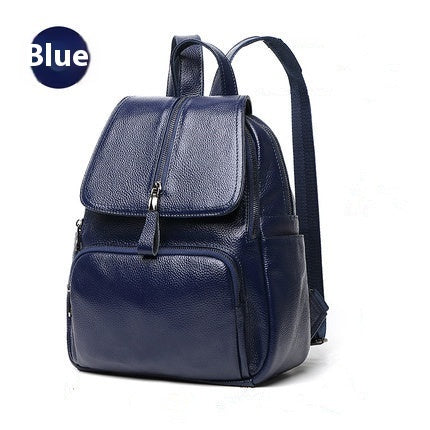 Solid Color Leather Women's Backpack