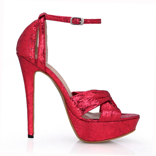 Fashion Red Burst Cracked Women's Shoes