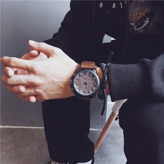 Big Men's Quartz Watch with Calendar Movement