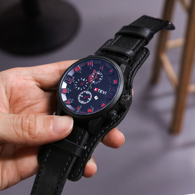 Big Men's Quartz Watch with Calendar Movement