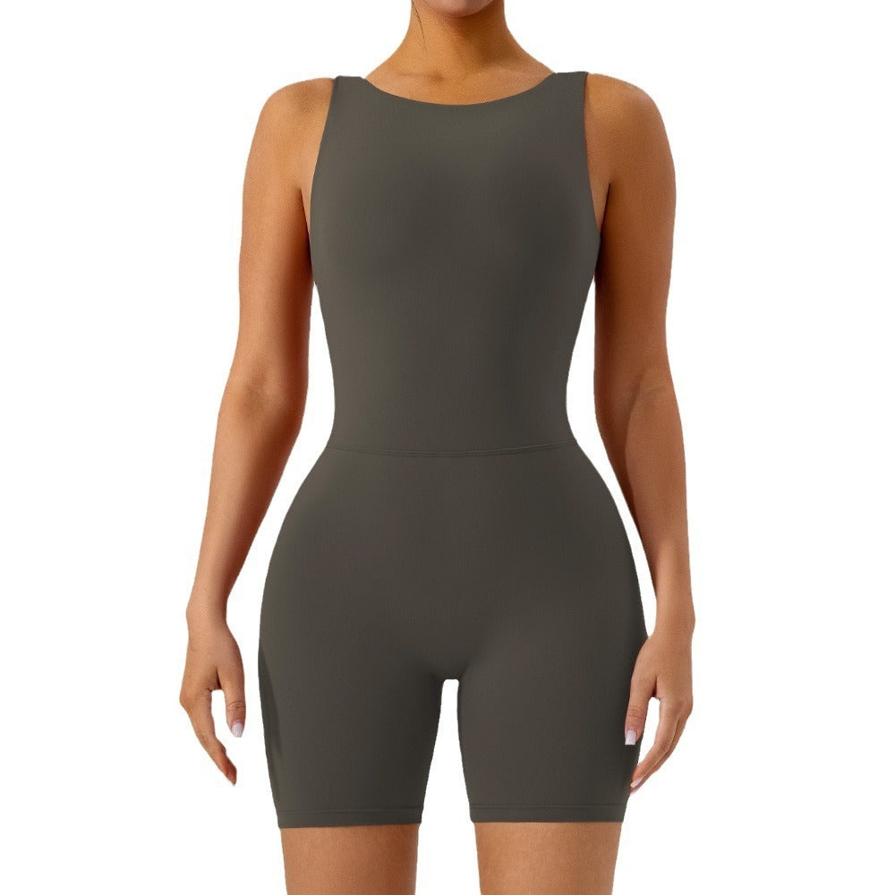 Women's Hollow-out Beauty Back Yoga Jumpsuit Shorts For Women