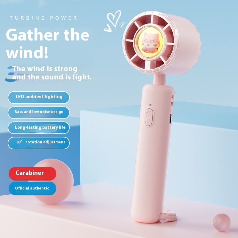 Portable USB Rechargeable Handheld Cooling Fan with Ice Compress