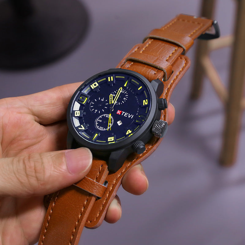 Big Men's Quartz Watch with Calendar Movement