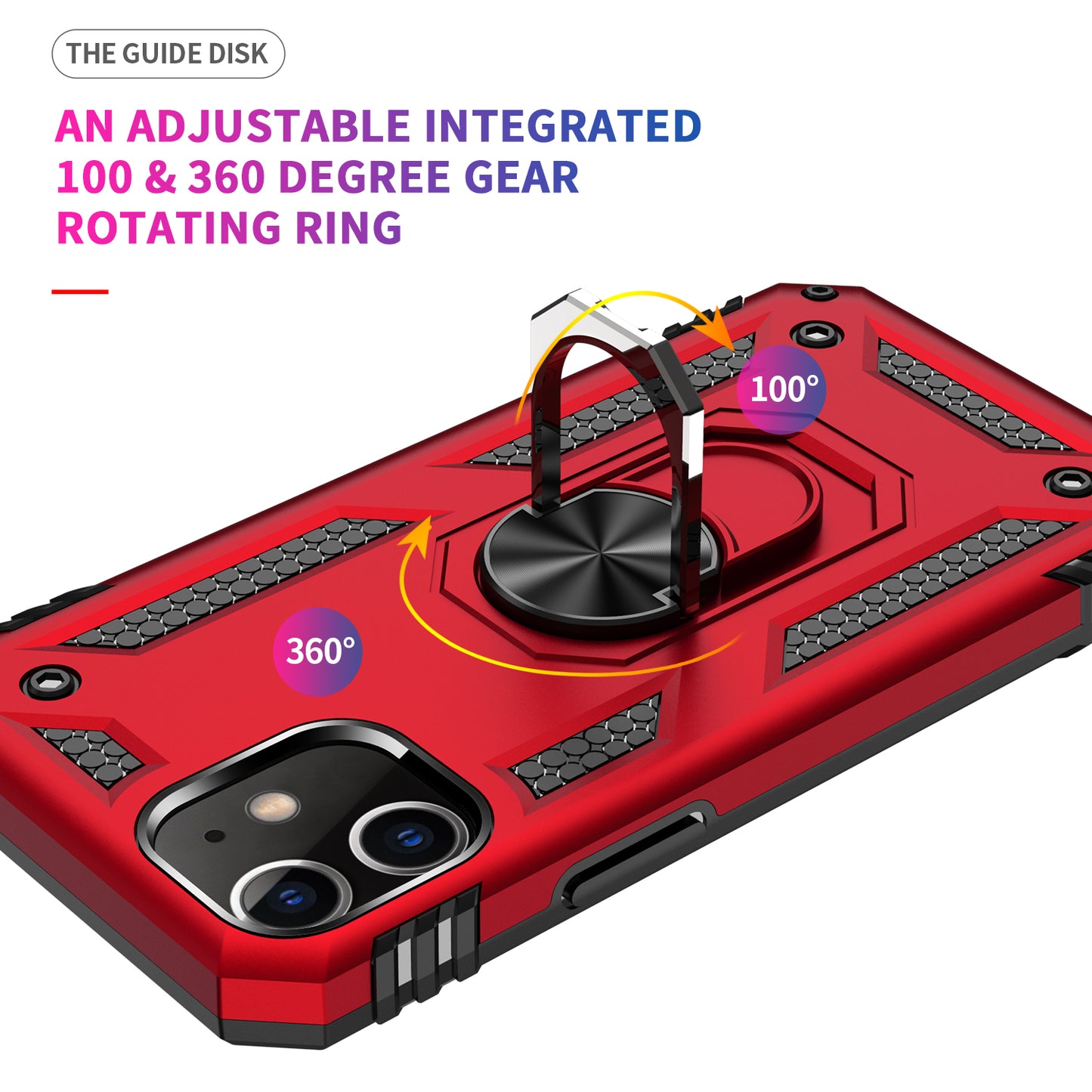 Tech Armor Ring Stand Grip Case for iPhone 12 Mini