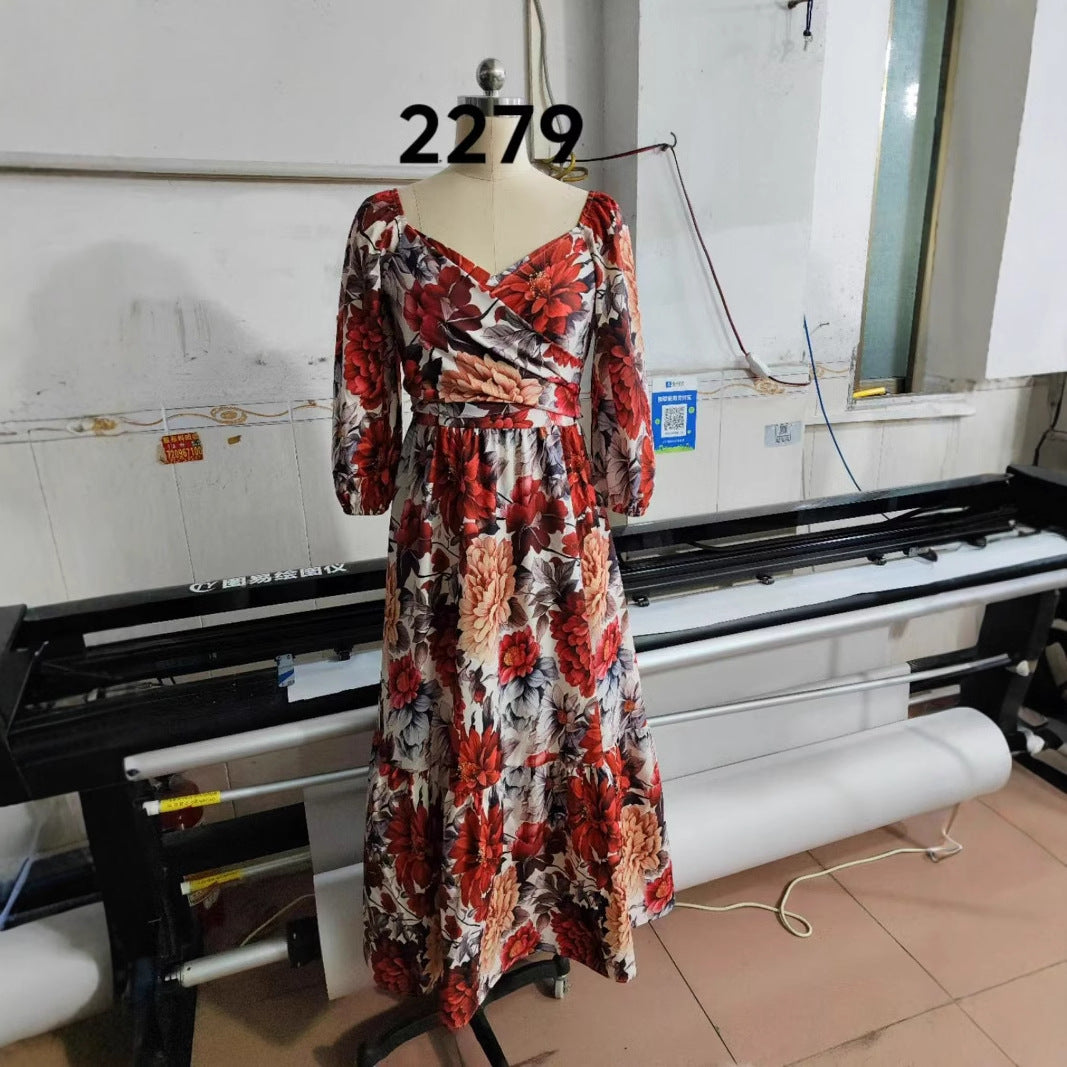 Stylish Plus Size Autumn Button Up Dress with Flowing Design
