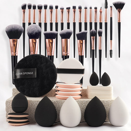 Black 47-Piece Brush Set with Storage Bag