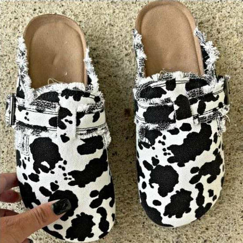 Vintage Flat Heel Round Toe Canvas Loafers for Women