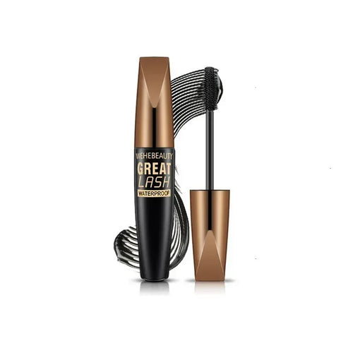 5D Waterproof Mascara Lengthens Eyelashes Extension Black Silk Fiber