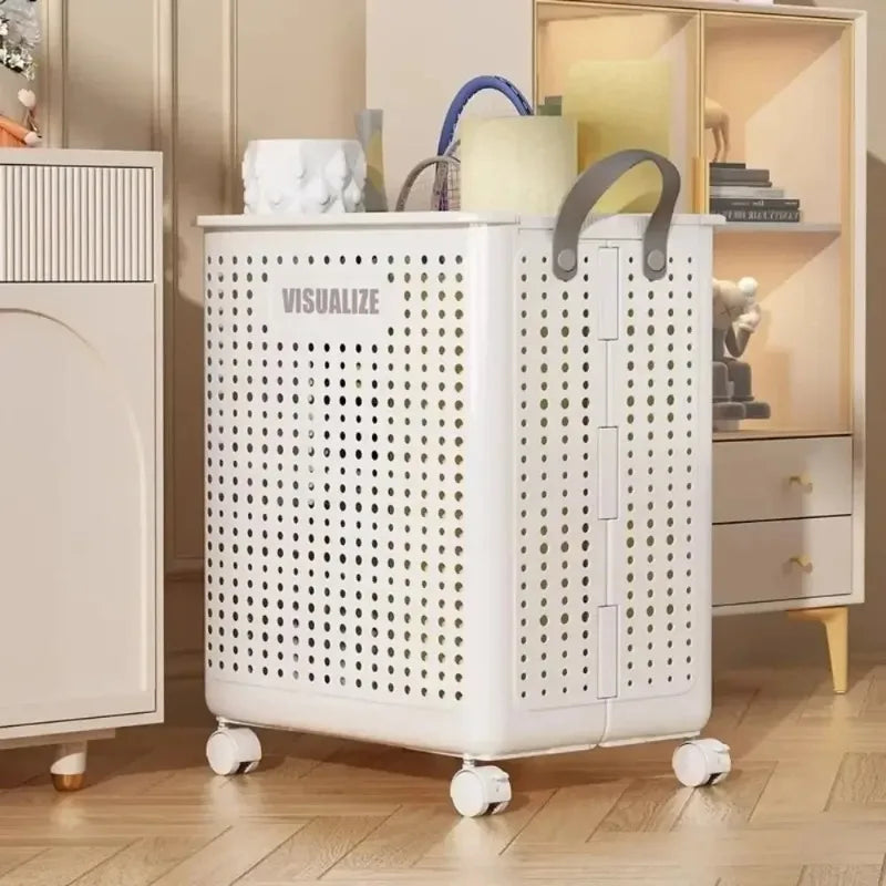 Foldable laundry basket large size with wheels dirty clothes basket storage basket suitable for laundry room dirty clothes