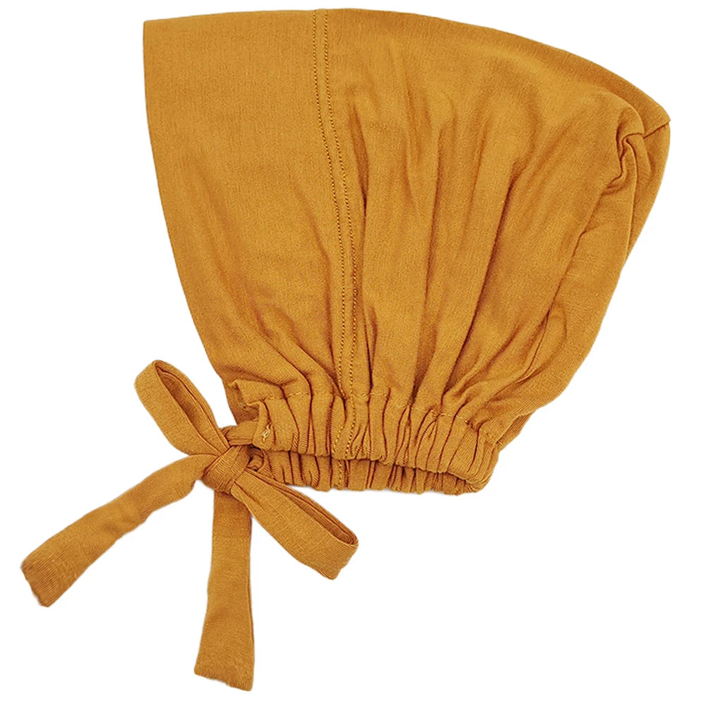 Modal Muslim Turban Hat Inner Hijab Caps Islamic Underscarf Bonnet India Hat Female Headwrap Turbante Mujer Hijab Cap With Rope