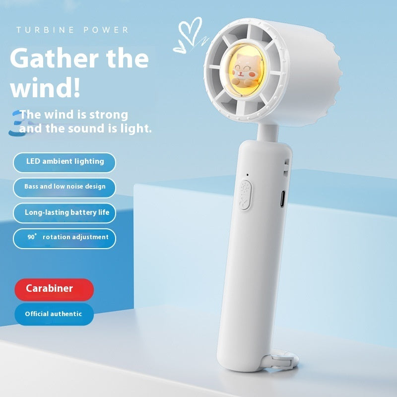 Portable USB Rechargeable Handheld Cooling Fan with Ice Compress