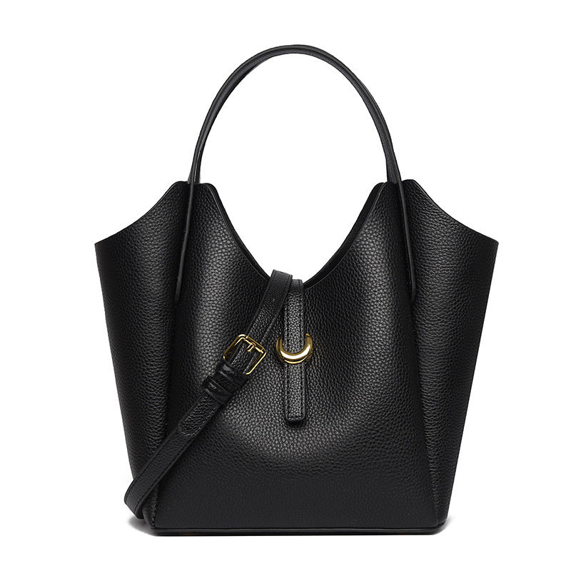 Premium Genuine Leather Women's Bucket Bag with Ample Space