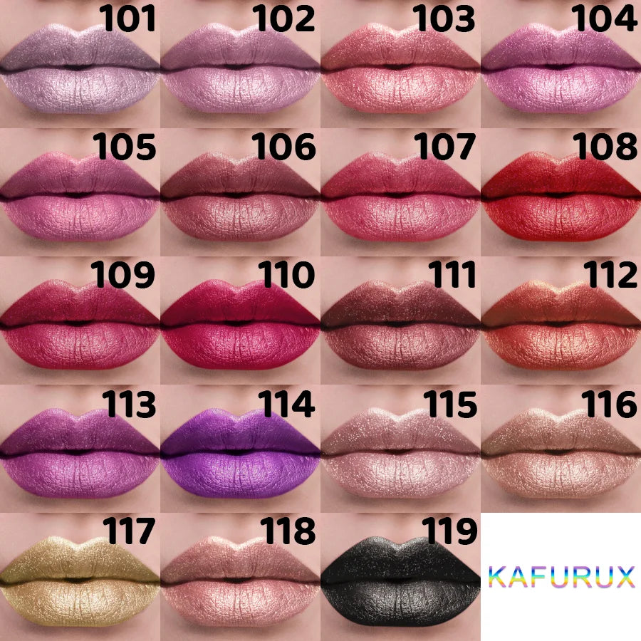 21Colors Metallic Lipstick - Bold Glitter & Matte Finish (Longwear Gift Set)