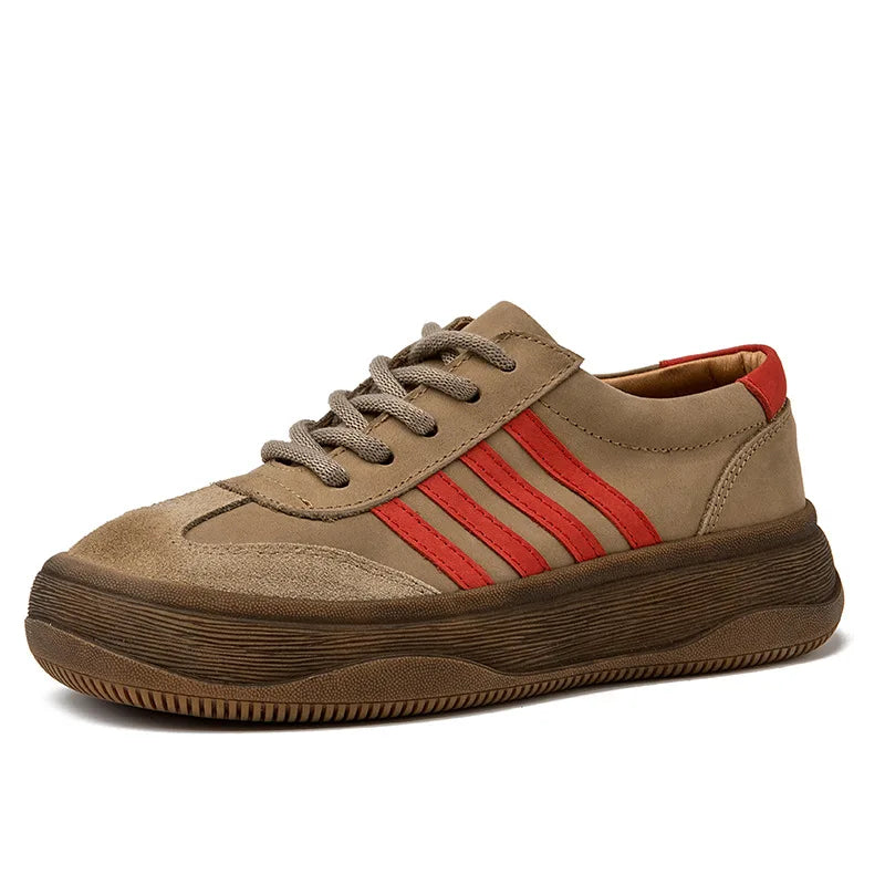 Retro Nostalgic Style Cowhide Women's Shoes All Genuine Leather Casual shoes sneakers