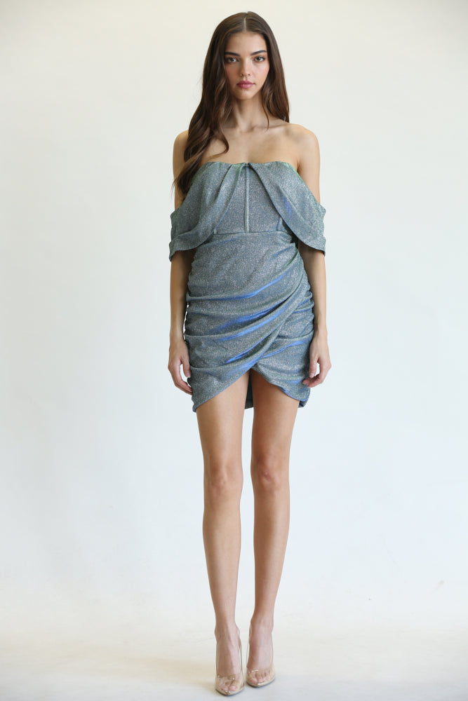 Shimmering Elegance Off-Shoulder Dress