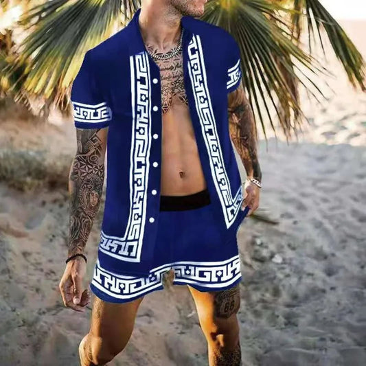 Leopard Print Short Sleeve Shirt And Shorts