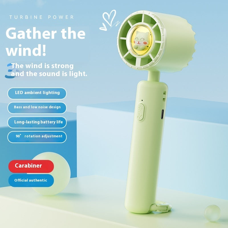 Portable USB Rechargeable Handheld Cooling Fan with Ice Compress