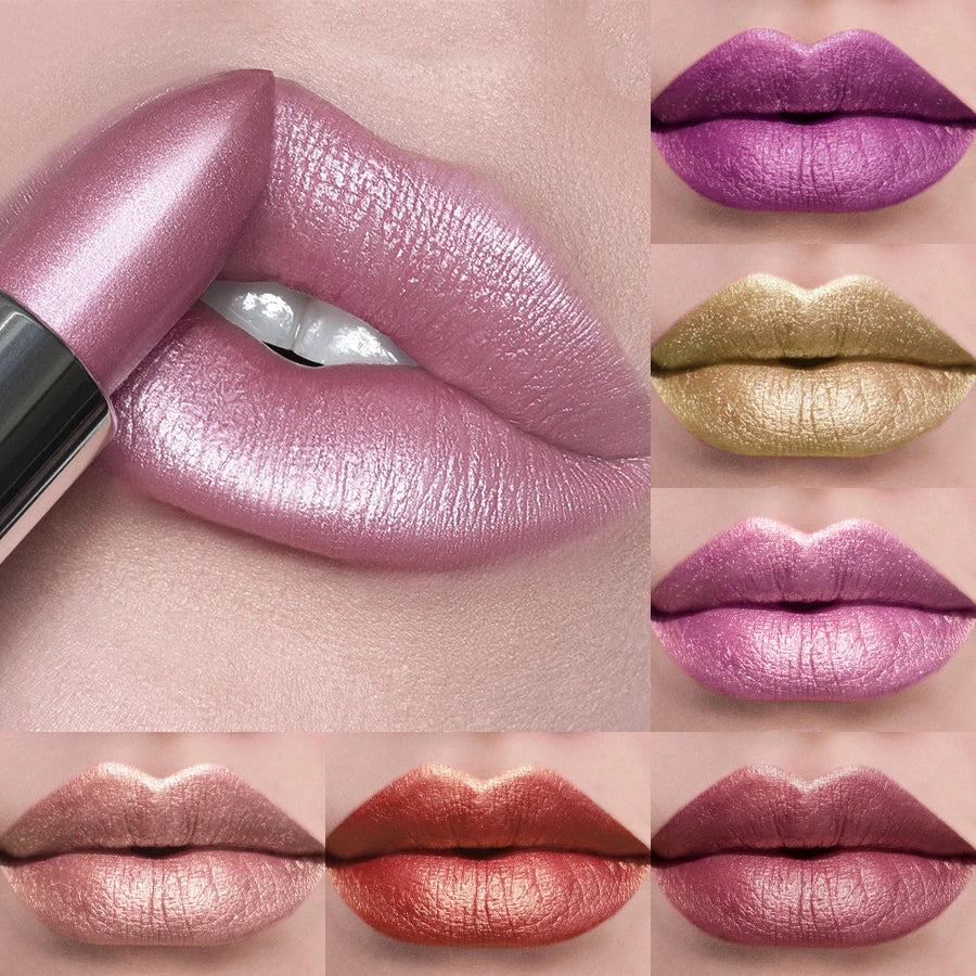 21Colors Metallic Lipstick - Bold Glitter & Matte Finish (Longwear Gift Set)