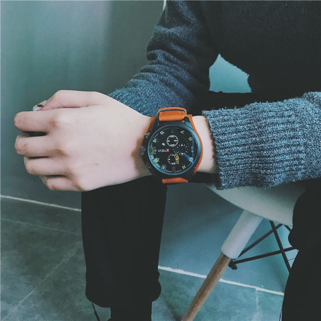 Big Men's Quartz Watch with Calendar Movement