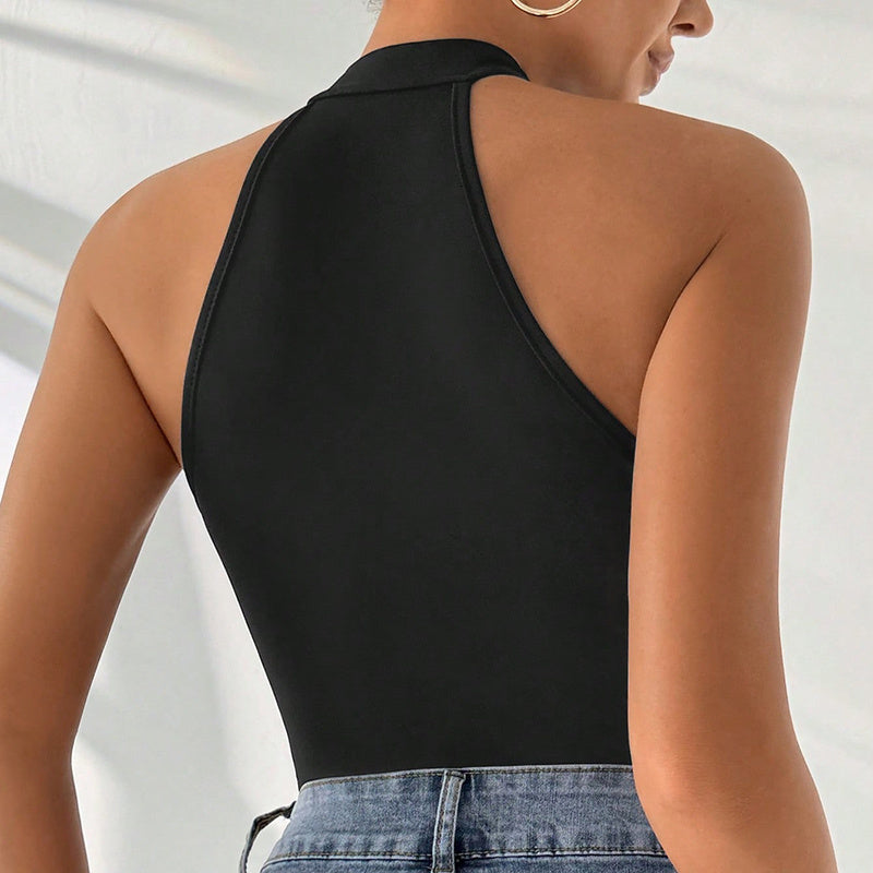 Modern Muse Halter Lace Bodysuit – Y2K-Inspired Glam